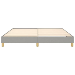 Box Spring Bed Frame Light Gray King Fabric (US Only)