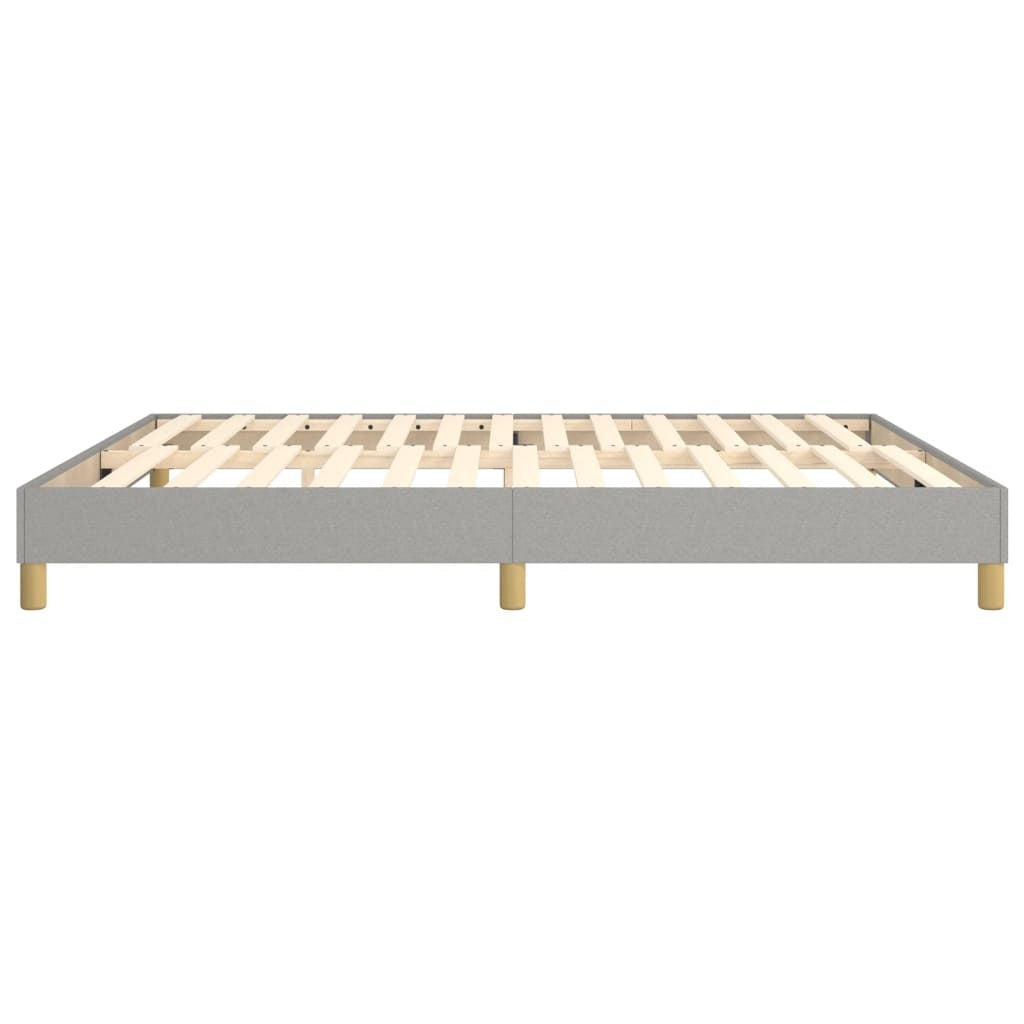 Box Spring Bed Frame Light Gray King Fabric (US Only)