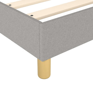 Box Spring Bed Frame Light Gray King Fabric (US Only)