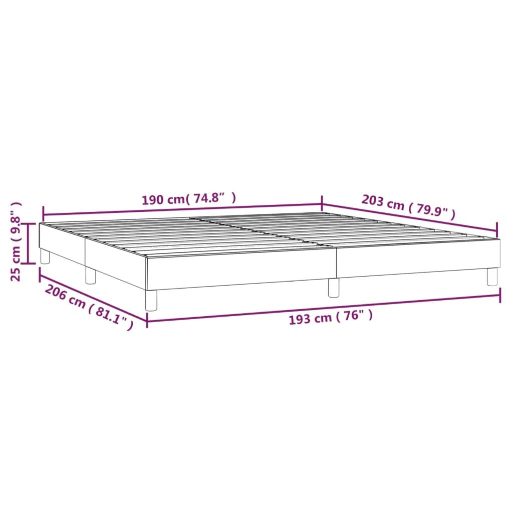Box Spring Bed Frame Light Gray King Fabric (US Only)