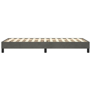 Box Spring Bed Frame Dark Gray Twin Velvet (US Only)