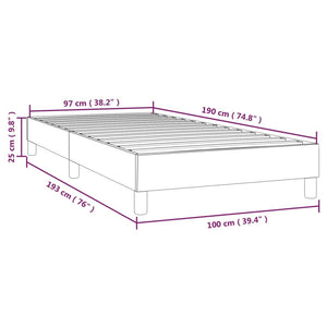 Box Spring Bed Frame Dark Gray Twin Velvet (US Only)