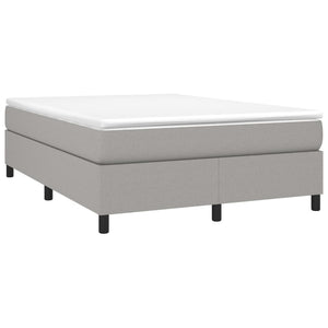 Box Spring Bed Frame Light Gray Queen Fabric (US Only)