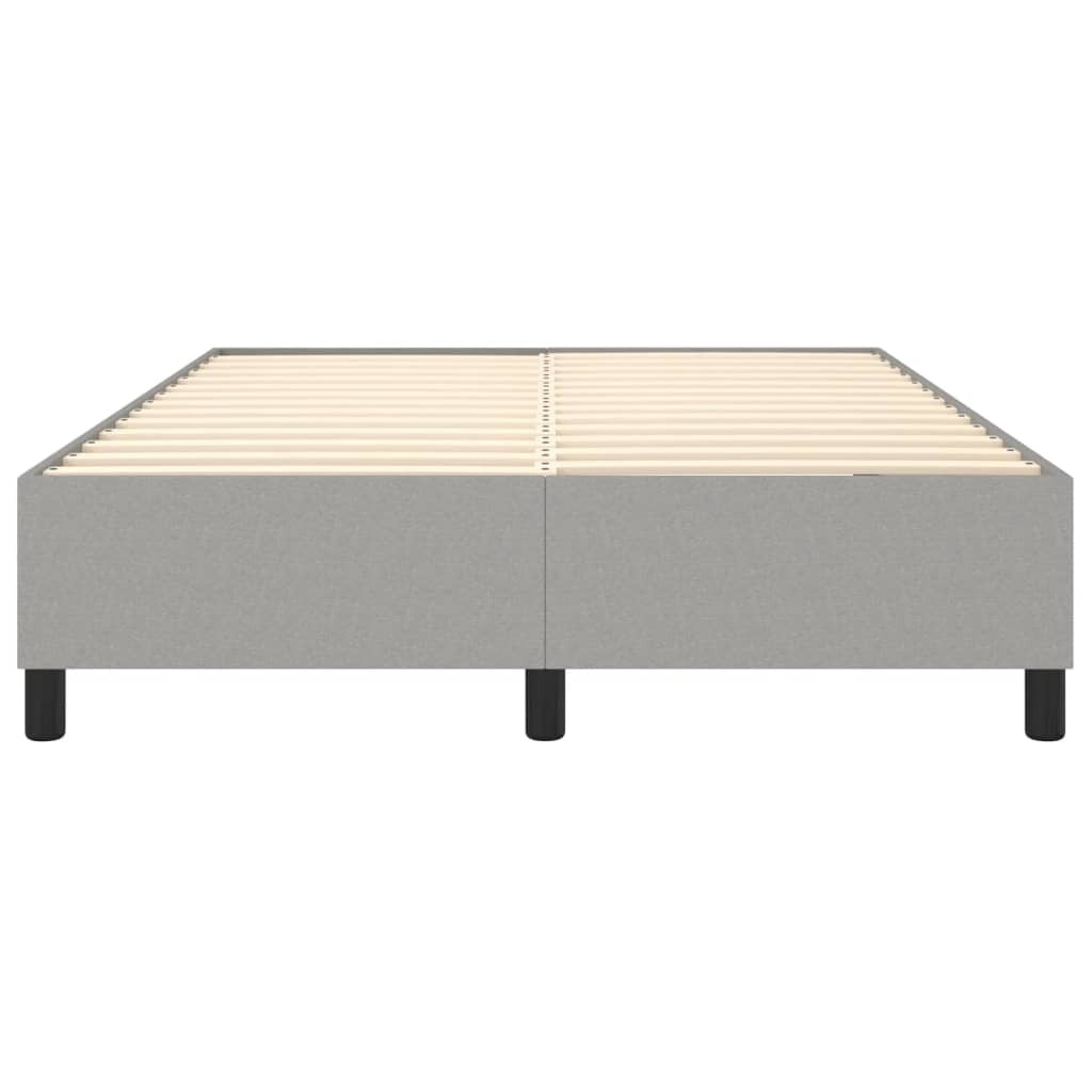 Box Spring Bed Frame Light Gray Queen Fabric (US Only)