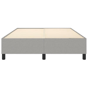Box Spring Bed Frame Light Gray Queen Fabric (US Only)