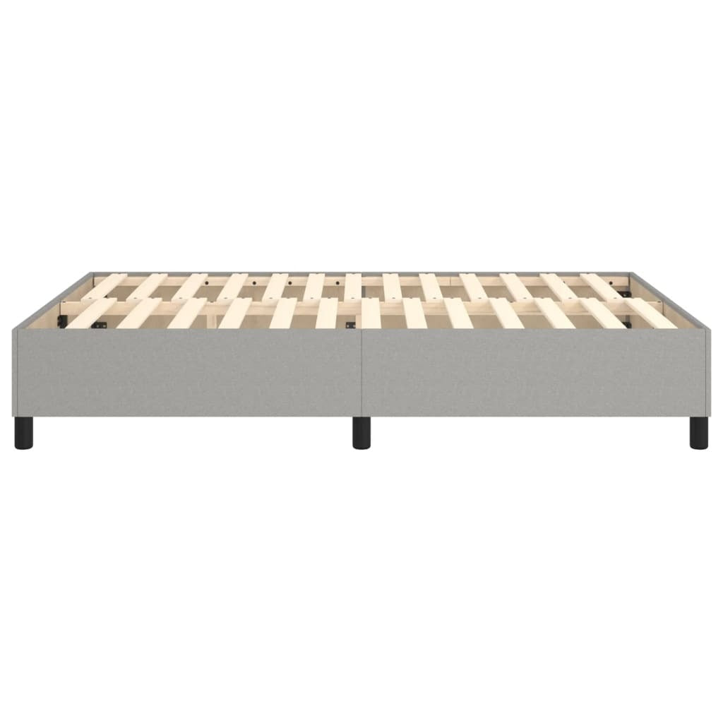 Box Spring Bed Frame Light Gray Queen Fabric (US Only)