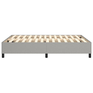 Box Spring Bed Frame Light Gray Queen Fabric (US Only)