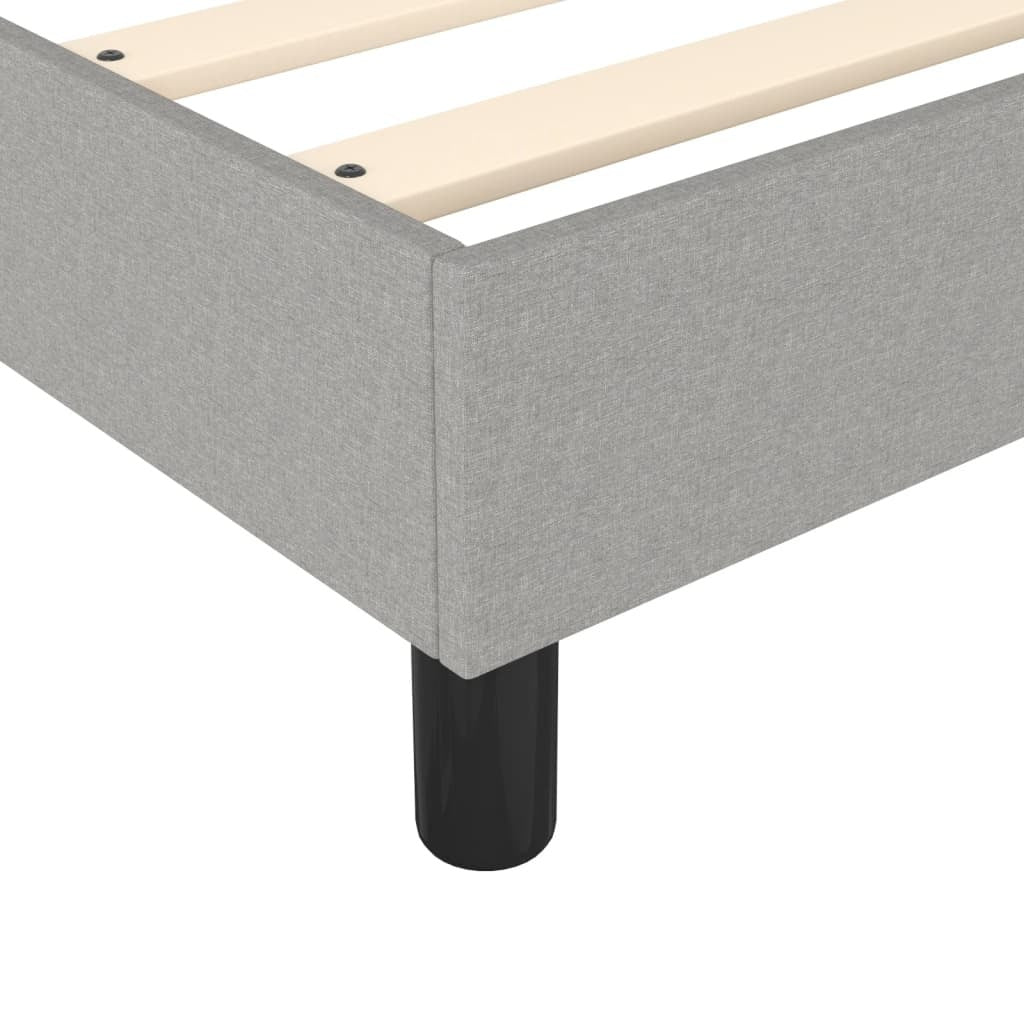Box Spring Bed Frame Light Gray Queen Fabric (US Only)