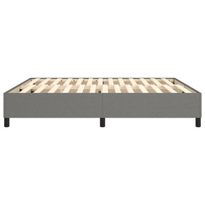 Box Spring Bed Frame Dark Gray King Fabric (US Only)