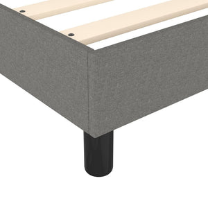 Box Spring Bed Frame Dark Gray King Fabric (US Only)