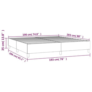 Box Spring Bed Frame Dark Gray King Fabric (US Only)