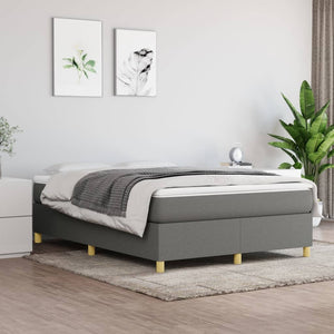 Box Spring Bed Frame Dark Gray Full Fabric (US Only)
