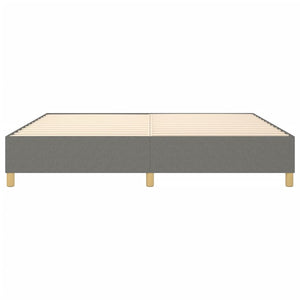 Box Spring Bed Frame Dark Gray Queen Fabric (US Only)