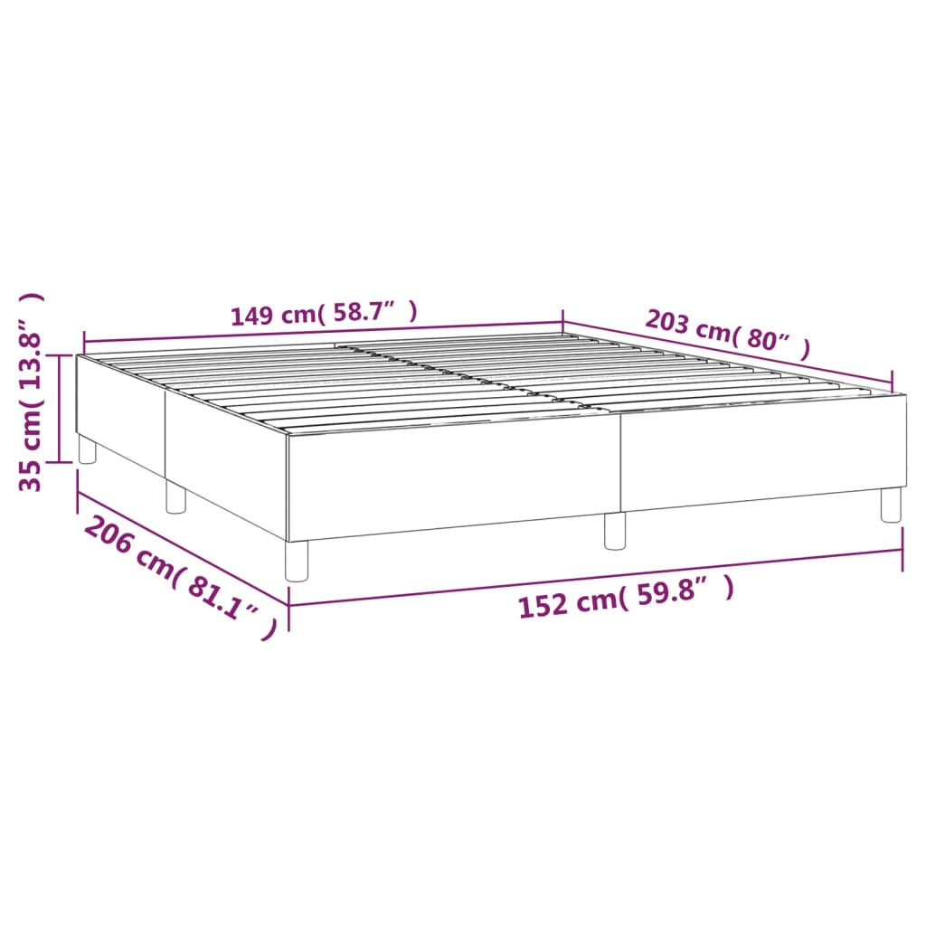 Box Spring Bed Frame Dark Gray Queen Fabric (US Only)
