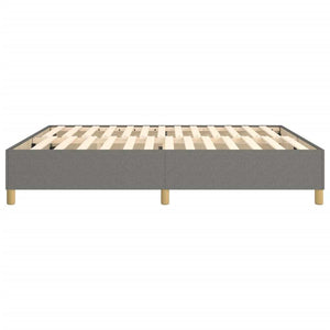 Box Spring Bed Frame Dark Gray King Fabric (US Only)