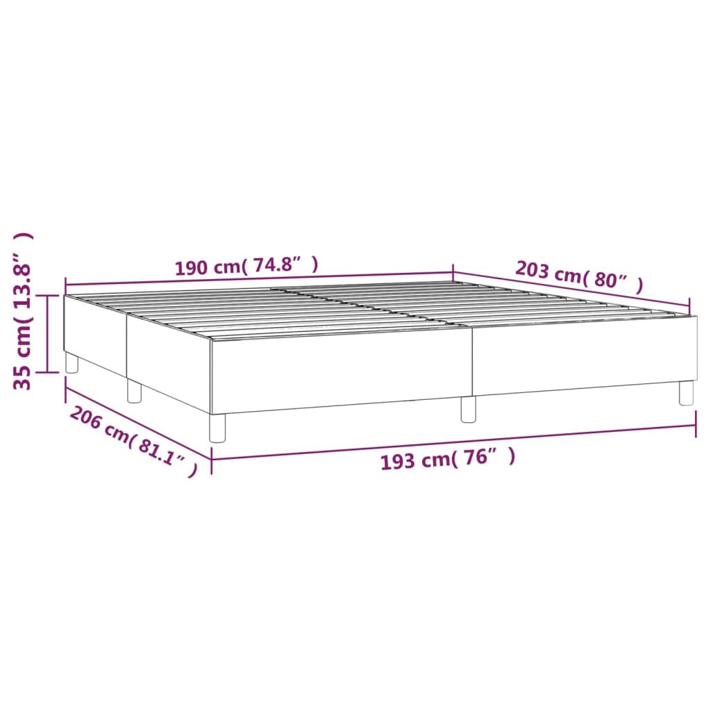Box Spring Bed Frame Dark Gray King Fabric (US Only)