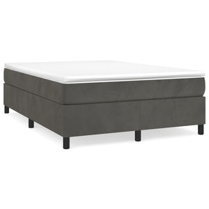 Box Spring Bed Frame Dark Gray Queen Velvet (US/AU Only)