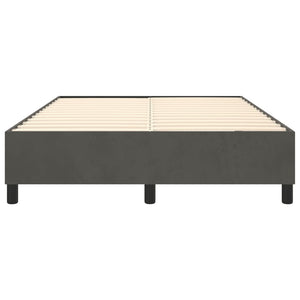 Box Spring Bed Frame Dark Gray Queen Velvet (US/AU Only)
