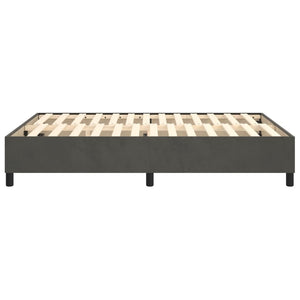 Box Spring Bed Frame Dark Gray Queen Velvet (US/AU Only)