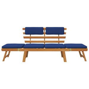 Patio Bench with Cushions 2-in-1 74.8" Solid Acacia Wood