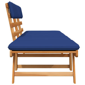 Patio Bench with Cushions 2-in-1 74.8" Solid Acacia Wood