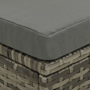 4 Piece Patio Lounge Set with Cushions Poly Rattan Gray