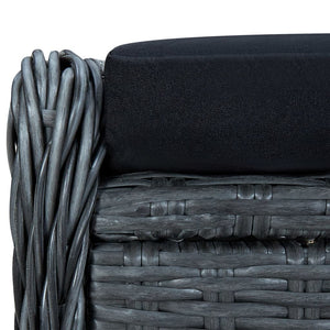 Reclining Patio Chair with Footstool Poly Rattan Dark Gray