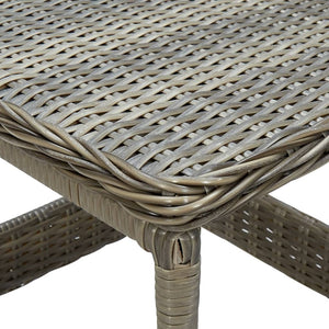 Patio Table Brown 7.7"x17.7"x18.3" Poly Rattan