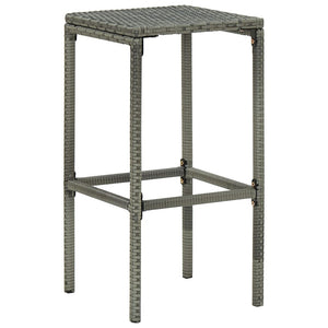 Bar Stools with Cushions 6 pcs Gray Poly Rattan