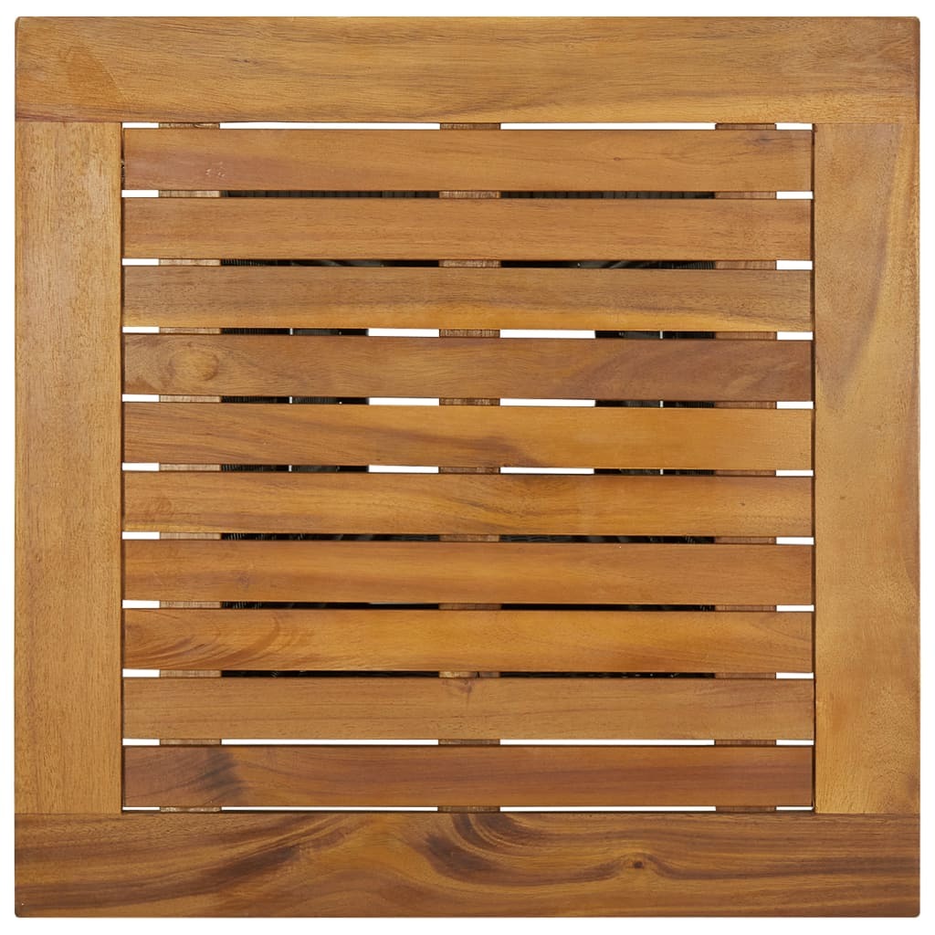 Bar Table Gray 23.6"x23.6"x43.3" Poly Rattan and Solid Acacia Wood