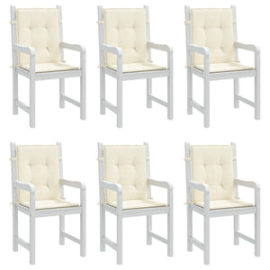 Garden Lowback Chair Cushions 6 pcs Cream 39.4"x19.7"x1.2" Oxford Fabric