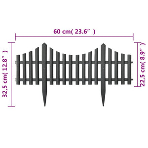 Lawn Edgings 17 pcs Anthracite 32.8'PP