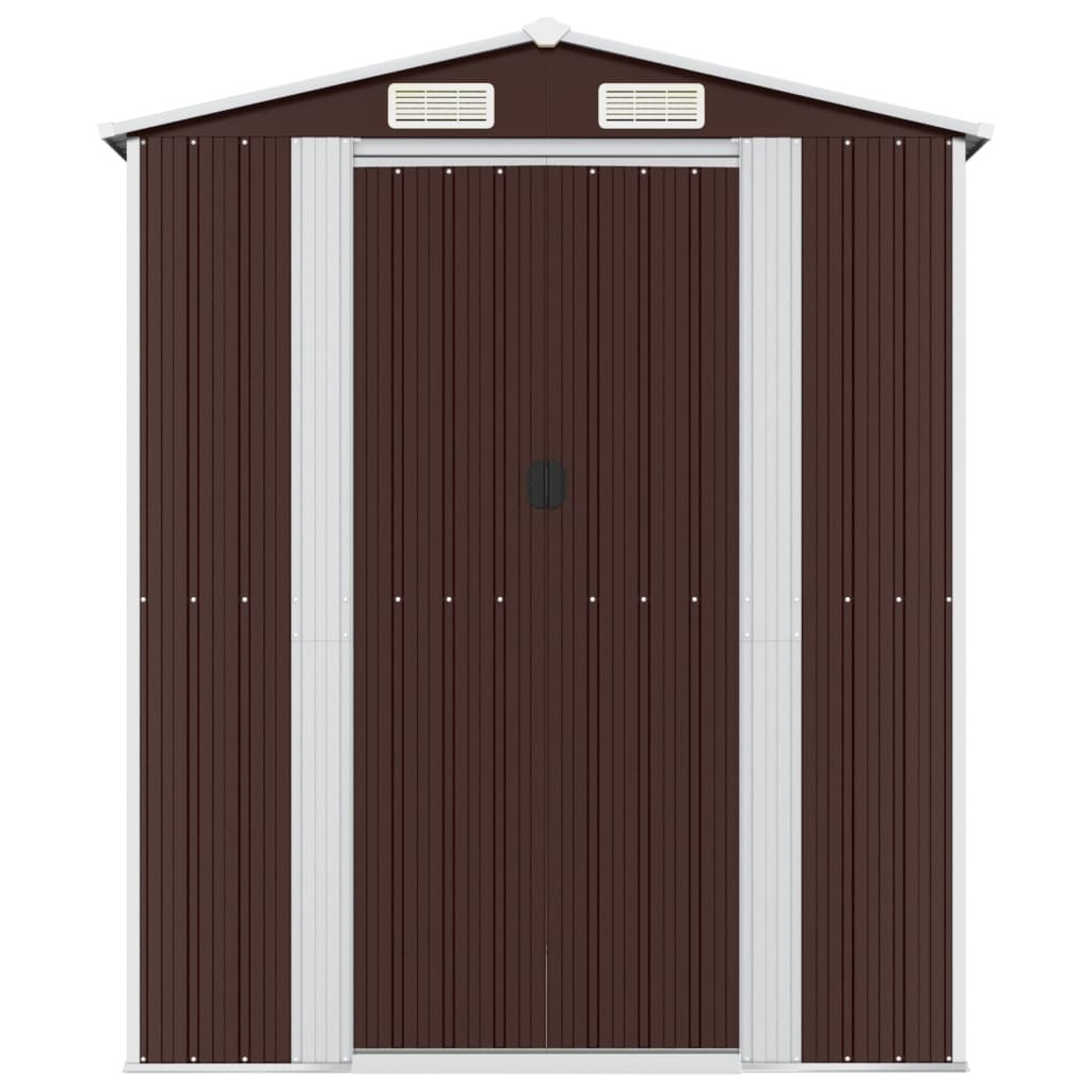 Garden Shed Dark Brown 75.6"x107.9"x87.8" Galvanized Steel