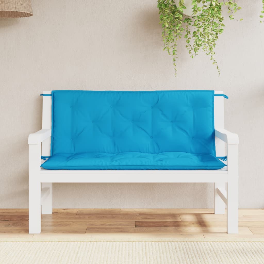 Garden Bench Cushion Light Blue 47.2"x(19.7"+19.7")x2.8" Oxford Fabric