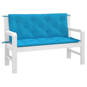 Garden Bench Cushion Light Blue 47.2"x(19.7"+19.7")x2.8" Oxford Fabric