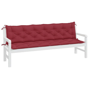 Garden Bench Cushion Wine Red 78.7"x(19.7"+19.7")x2.8" Oxford Fabric
