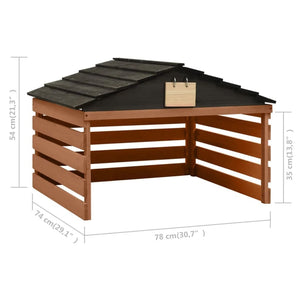 Robotic Lawn Mower Garage Black and Brown 30.7"x29.1"x21.3" Firwood