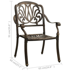 Patio Chairs 2 pcs Cast Aluminum Bronze