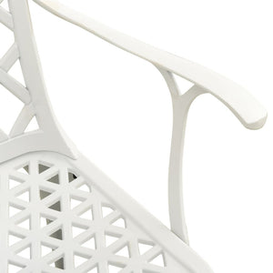 Patio Chairs 2 pcs Cast Aluminum White