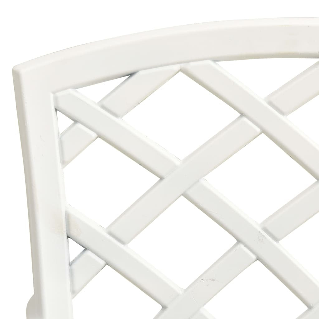 Patio Chairs 2 pcs Cast Aluminum White