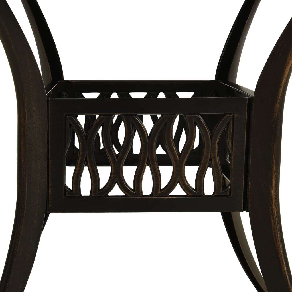 Patio Table Bronze 35.4"x35.4"x29.1" Cast Aluminum