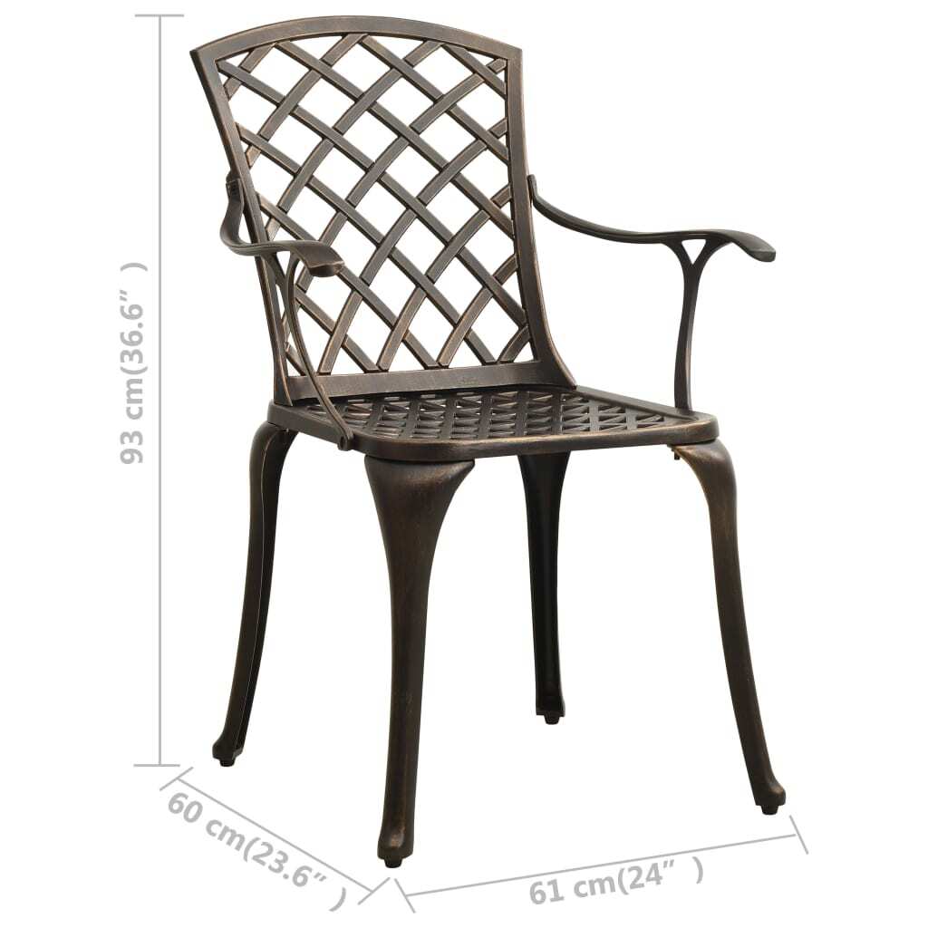 3 Piece Bistro Set Cast Aluminum Bronze