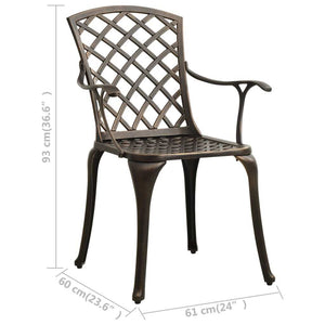 3 Piece Bistro Set Cast Aluminum Bronze