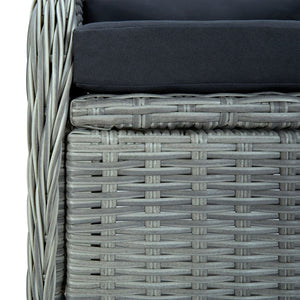 5 Piece Patio Dining Set Light Gray Poly Rattan