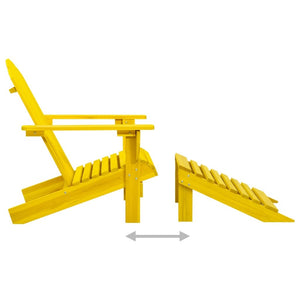 Patio Adirondack Chair with Ottoman Solid Fir Wood Yellow