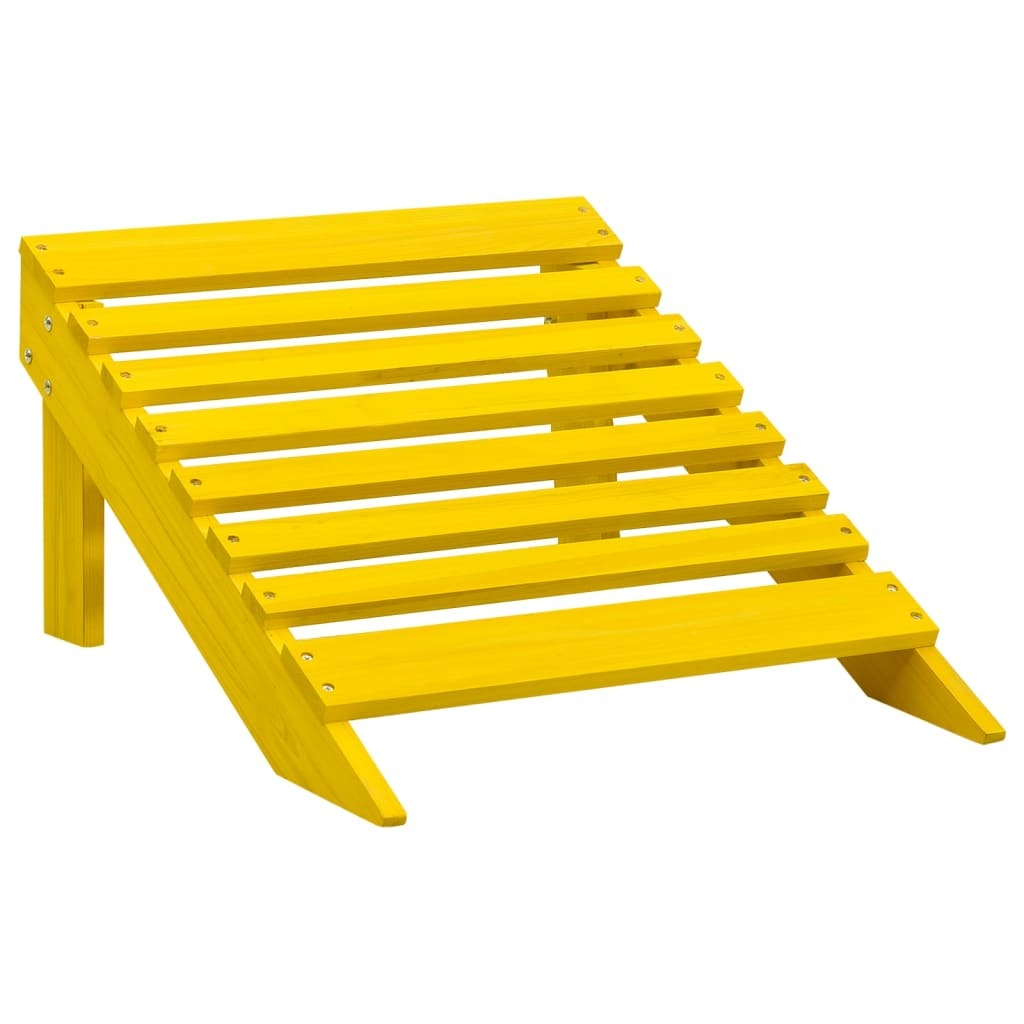 Patio Adirondack Chair with Ottoman Solid Fir Wood Yellow