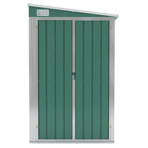 Wall-mounted Garden Shed Green 46.5"x150.4"x70.1" Galvanized Steel