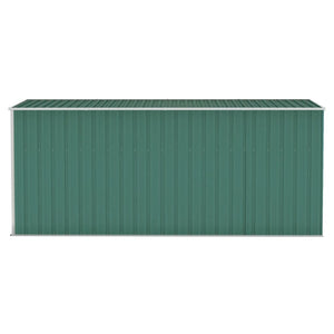 Wall-mounted Garden Shed Green 46.5"x150.4"x70.1" Galvanized Steel