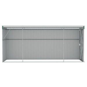 Wall-mounted Garden Shed Green 46.5"x150.4"x70.1" Galvanized Steel