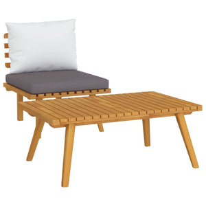 2 Piece Patio Lounge Set with Cushions Solid Acacia Wood